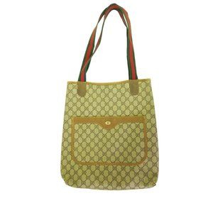 338169F V Gucci Tote Bag Brown PVC Leather